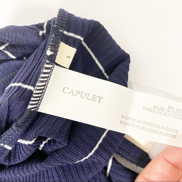 Revolve Capulet Scoop Back Striped Bodysuit NWT L - Picture 8 of 8